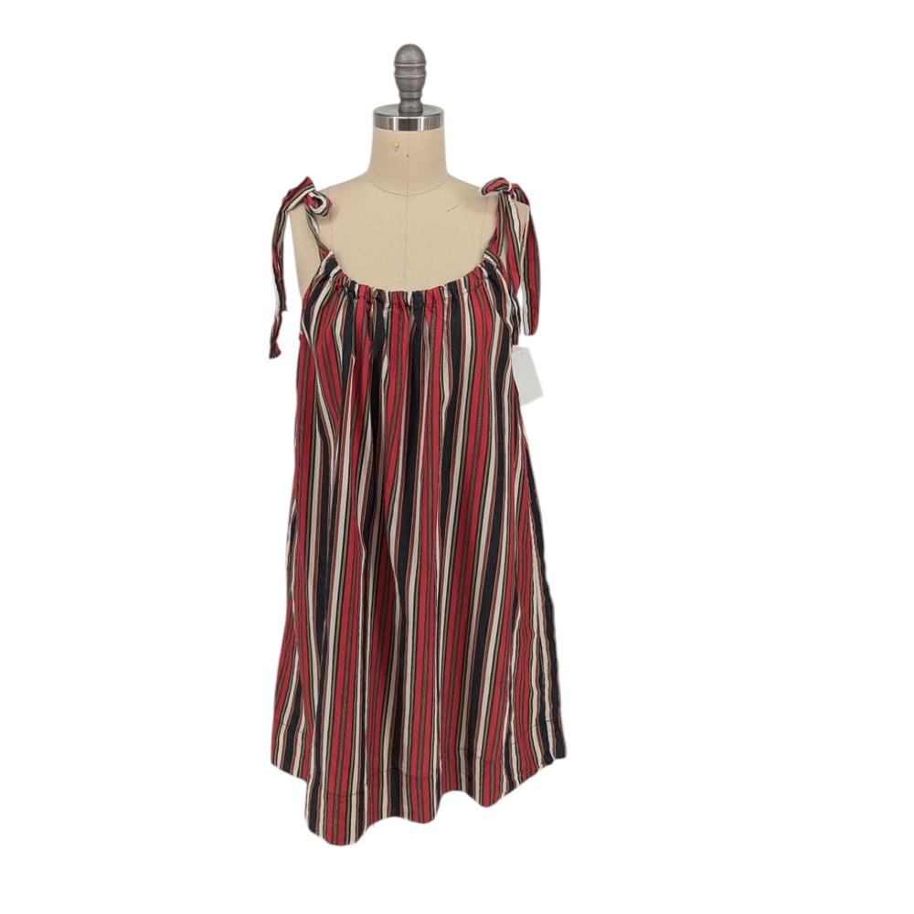 Doen Striped Mini Dress - Red, Black, White